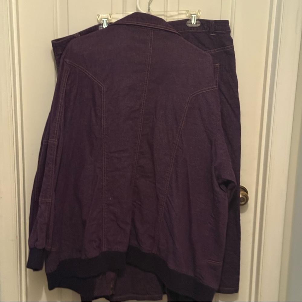 Vintage Y2K Denim 24/7 Purple Denim Jacket & Skirt Set Size 24W - Picture 5 of 9